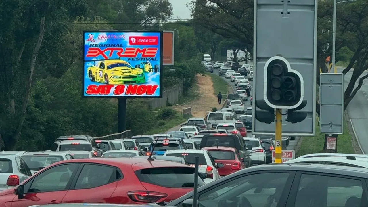 Digital billboard on William Nicol Drive, Bryanston